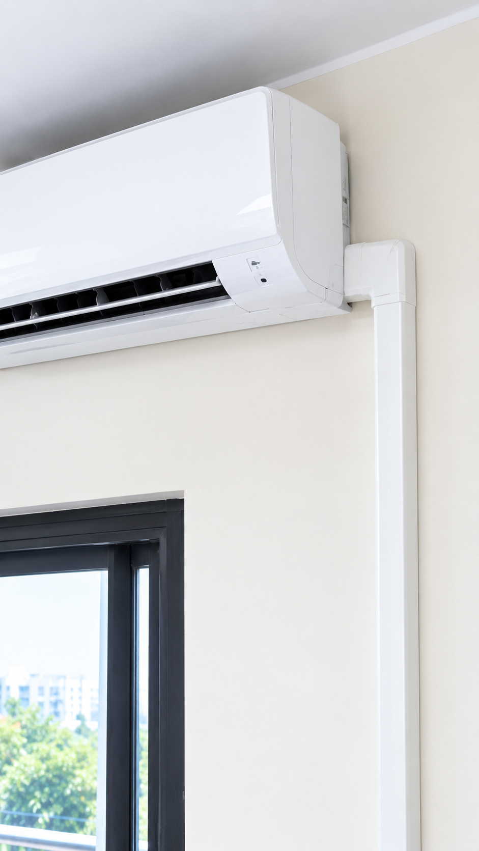 Split AC Installation with Clean Piping - Initial condition